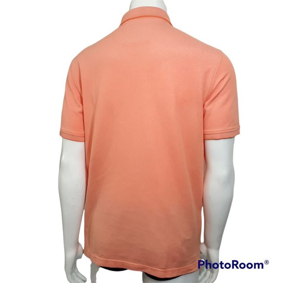 Izod Men's Orange Collared Natural Stretch Short Sleeve Polo Shirt Size L - Picture 3 of 11